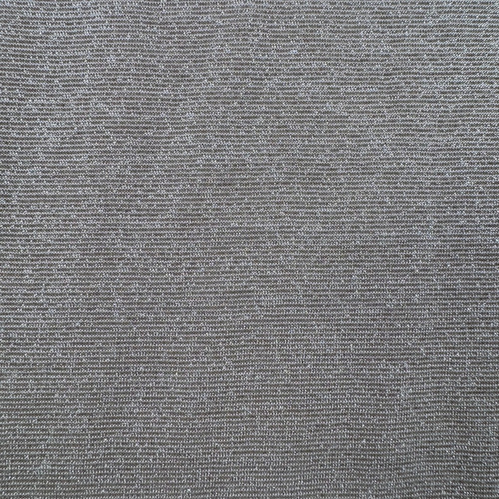 Deletta Womens M Metallic Knit Boat Neck 3/4 Sleeve Top Blouse Beige Sparkle - Picture 11 of 12